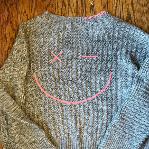 Vintage  Havana Gray Sweater with‎ Pink Stitching - Picture 6 of 6